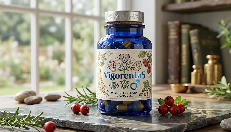 Vigorenta5 product packaging in studio lighting